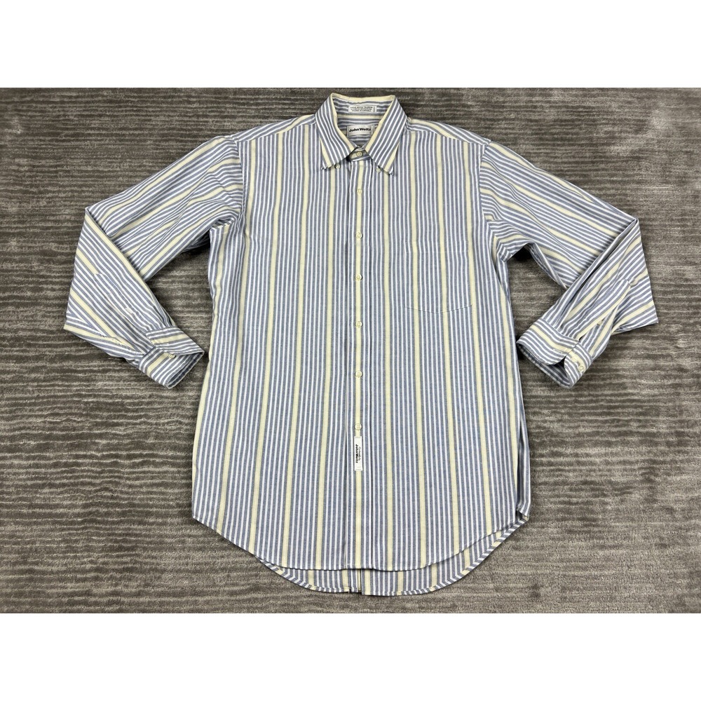 John Weitz Shirt Mens 16.5 34/35 Multicolor Striped Long Sleeve Button Up Casual